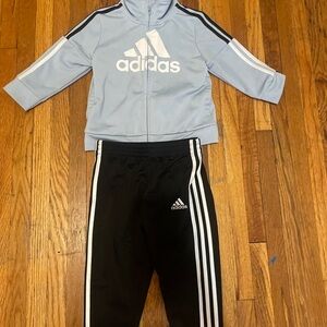 Adidas Youth Light Blue and Black Tracksuit